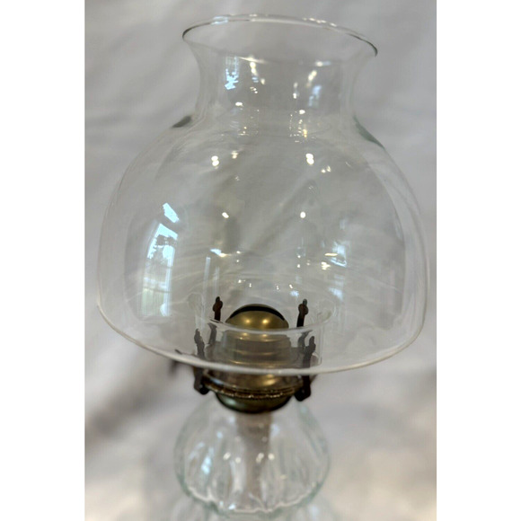 Diamond Point Lamplight Farms Kerosene Oil Lamp Austria Mushroom Shade 14" Chimn - Picture 4 of 13